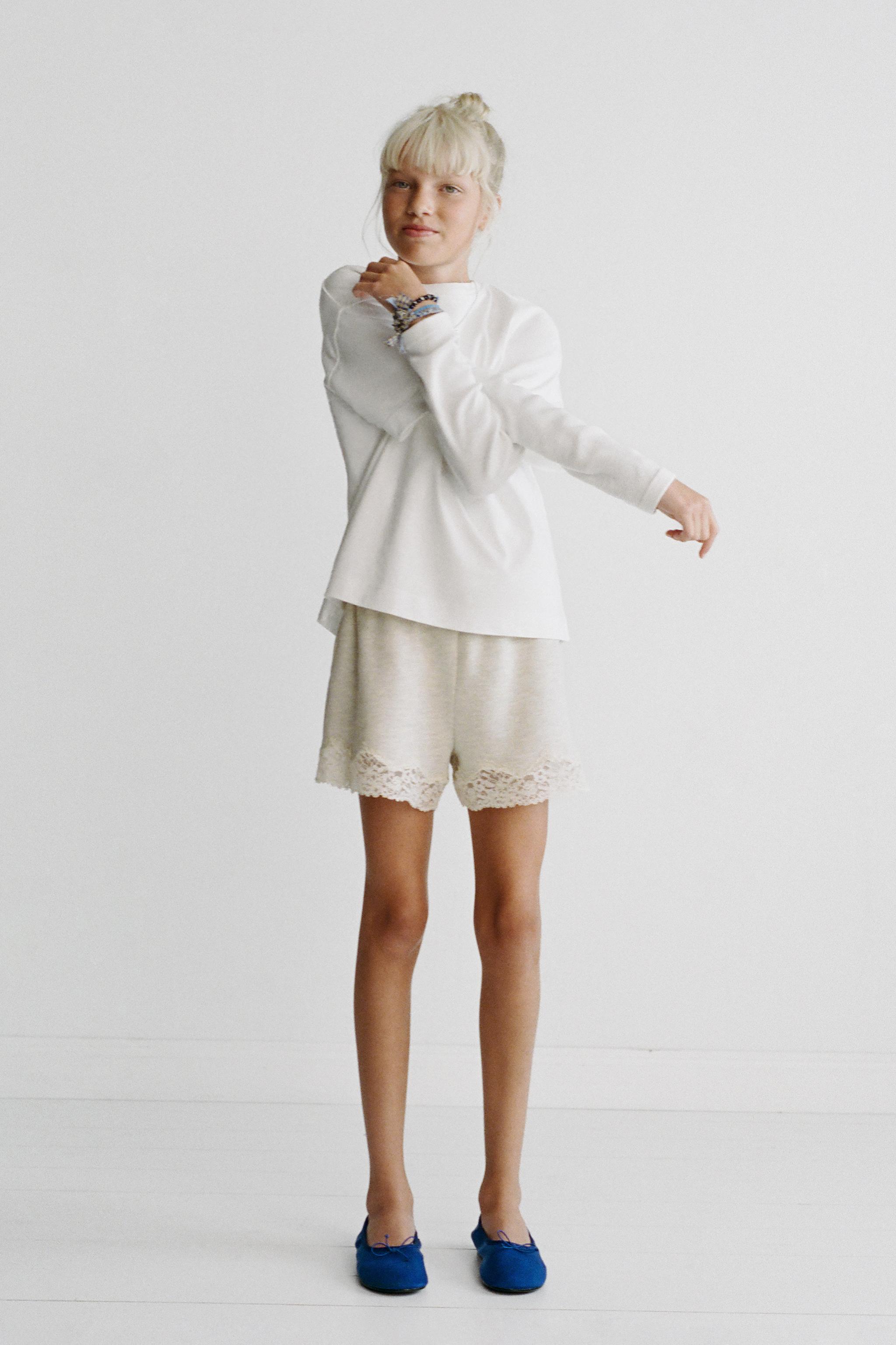 SHORT EN MOLLETON DENTELLE